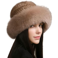 Thumbnail for Genuine Real Natural Knitted Mink Fur Hat Cap Luxury Women's Knit Fashion Winter Headwear Warm Real Fox Fur Hats -, Hats , Drestiny , Australia, Black, Brown, Canada, Dark Brown, Grey, Hats, Light Brown, Light Grey, New Zealand, Pink, Silver, Tan, United Kingdom, United States, White, Wine Red , Drestiny , www.shopdrestiny.com