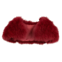 Thumbnail for Red ostrich fur shawl on a white background