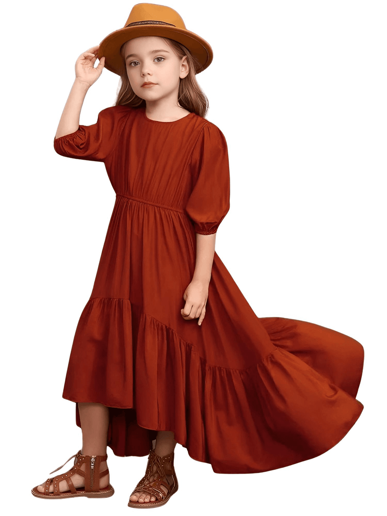 Trendy Bohemian ruffle dress for girls aged 3-12. Shop Drestiny for stylish dresses with free shipping & tax covered. Get up to 50% discounts when you shop dresses for kids!