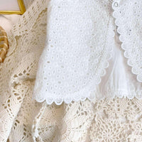 Thumbnail for Girl's Summer Clothing Set - Hollow Lace Sleeveless Shirt & Shorts 2Pcs Set -, Sets , Drestiny , 12M, 18M, 2T, 3T, 4T, 5T, 6T, Australia, Canada, Girls, New Zealand, Short Sets, Shorts, Skirt Sets, Skirts, Sleeveless, TD, United Kingdom, United States, White , Drestiny , www.shopdrestiny.com