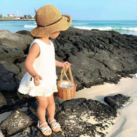 Thumbnail for Girl's Summer Clothing Set - Hollow Lace Sleeveless Shirt & Shorts 2Pcs Set -, Sets , Drestiny , 12M, 18M, 2T, 3T, 4T, 5T, 6T, Australia, Canada, Girls, New Zealand, Short Sets, Shorts, Skirt Sets, Skirts, Sleeveless, TD, United Kingdom, United States, White , Drestiny , www.shopdrestiny.com