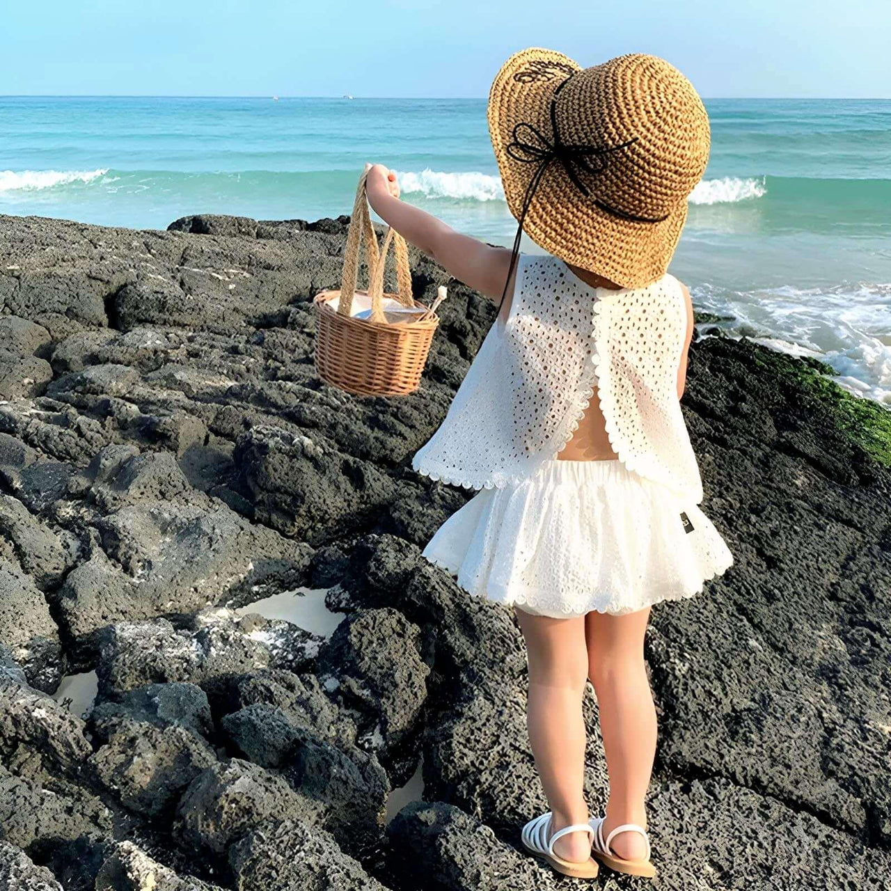 Girl's Summer Clothing Set - Hollow Lace Sleeveless Shirt & Shorts 2Pcs Set -, Sets , Drestiny , 12M, 18M, 2T, 3T, 4T, 5T, 6T, Australia, Canada, Girls, New Zealand, Short Sets, Shorts, Skirt Sets, Skirts, Sleeveless, TD, United Kingdom, United States, White , Drestiny , www.shopdrestiny.com