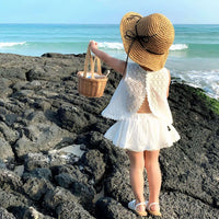 Thumbnail for Girl's Summer Clothing Set - Hollow Lace Sleeveless Shirt & Shorts 2Pcs Set -, Sets , Drestiny , 12M, 18M, 2T, 3T, 4T, 5T, 6T, Australia, Canada, Girls, New Zealand, Short Sets, Shorts, Skirt Sets, Skirts, Sleeveless, TD, United Kingdom, United States, White , Drestiny , www.shopdrestiny.com