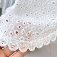 Thumbnail for Girl's Summer Clothing Set - Hollow Lace Sleeveless Shirt & Shorts 2Pcs Set -, Sets , Drestiny , 12M, 18M, 2T, 3T, 4T, 5T, 6T, Australia, Canada, Girls, New Zealand, Short Sets, Shorts, Skirt Sets, Skirts, Sleeveless, TD, United Kingdom, United States, White , Drestiny , www.shopdrestiny.com