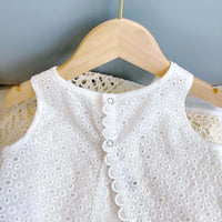 Thumbnail for Girl's Summer Clothing Set - Hollow Lace Sleeveless Shirt & Shorts 2Pcs Set -, Sets , Drestiny , 12M, 18M, 2T, 3T, 4T, 5T, 6T, Australia, Canada, Girls, New Zealand, Short Sets, Shorts, Skirt Sets, Skirts, Sleeveless, TD, United Kingdom, United States, White , Drestiny , www.shopdrestiny.com