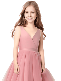 Thumbnail for Girl's Long White Dresses For Weddings, Formal Evenings, Birthday Parties or Kid's First Communion -, Dress , Drestiny , 10, 10T, 12, 12T, 2T, 4T, 6T, 8T, Australia, Dark Blue, Dark Pink, Dark Red, Dresses, Girls, New Zealand, Sleeveless, TD, United Kingdom, United States, White , Drestiny , www.shopdrestiny.com