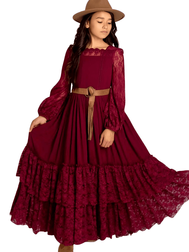 Stylish girls long sleeve red lace dress on sale at Drestiny. Enjoy free shipping and tax covered. Save up to 50% off!