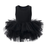 Thumbnail for Girls sleeveless black ballet tutu dress on a white background