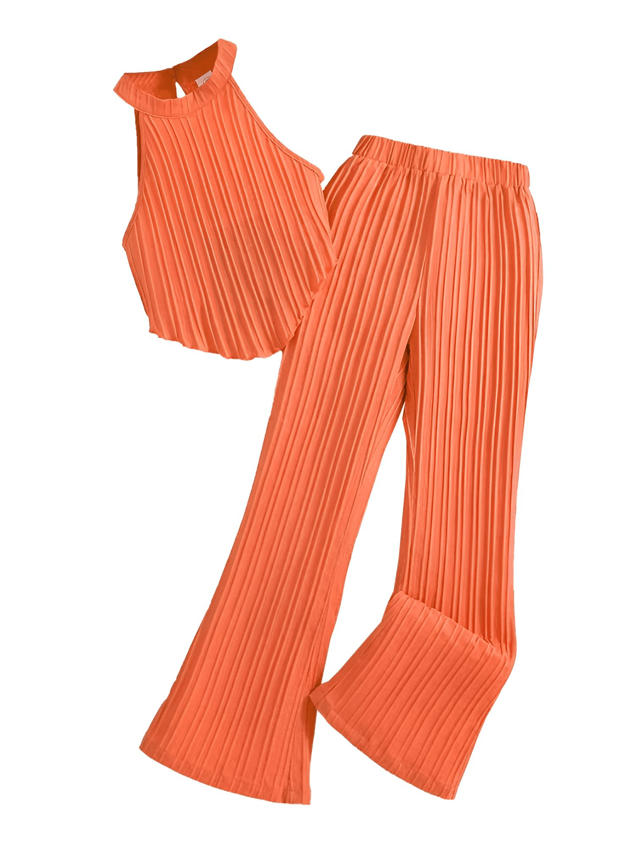 Girls Pink Sleeveless Top Pants Stylish Two-Piece Set -, Outfit Sets , Drestiny , 10, 11, 12, 8, 9, Australia, Canada, Casual Pants, Casual Shirts, New Zealand, Pant Sets, Pink, Sets, Sleeveless, United Kingdom, United States , Drestiny , Deep Pink, Black, Orange, www.shopdrestiny.com