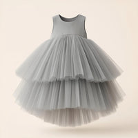 Thumbnail for Girls Tiered Tulle Dress Formal Dress For Wedding Birthday Kids Christmas Ceremonies Dresses For Girls Lace Tutu Flower Girls Dress