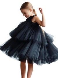 Thumbnail for Girls Tiered Tulle Dress Formal Dress For Wedding Birthday Kids Christmas Ceremonies Dresses For Girls Lace Tutu Flower Girls Dress