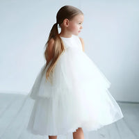 Thumbnail for Girls Tiered Tulle Dress Formal Dress For Wedding Birthday Kids Christmas Ceremonies Dresses For Girls Lace Tutu Flower Girls Dress