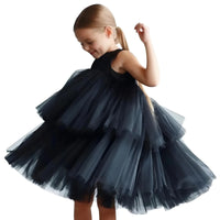 Thumbnail for Girls Tiered Tulle Dress Formal Dress For Wedding Birthday Kids Christmas Ceremonies Dresses For Girls Lace Tutu Flower Girls Dress