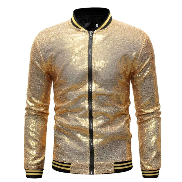 Stand out in style with the Gold Sequin Nightclub Jacket for Men. Shop Drestiny for free shipping and tax covered. Save up to 50% now!