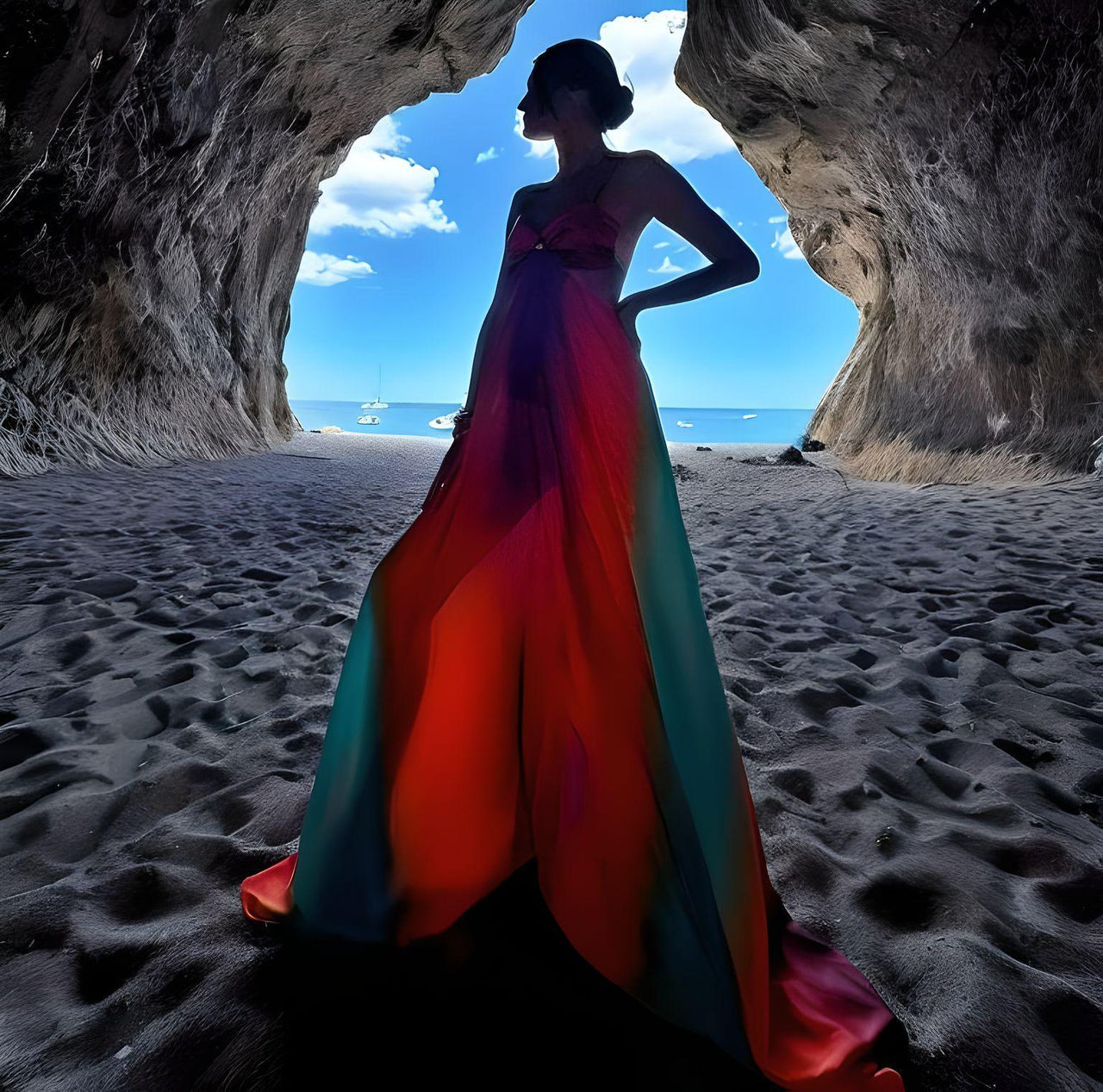 Gradient Hollow Out Women's Summer Maxi Dresses Elegant Off Shoulder A-Line Hem Long Dresses, Drestiny, Maxi Dresses, Strapless, Off Shoulder, Sleeveless, Orange, Blue, S, M, L, 4, 6, 8, 10, United States, USA, Canada, Australia, New Zealand, United Kingdom, UK, summer maxi dresses, beach maxi dresses, long summer dresses, bohemian maxi dresses, shopdrestiny.com