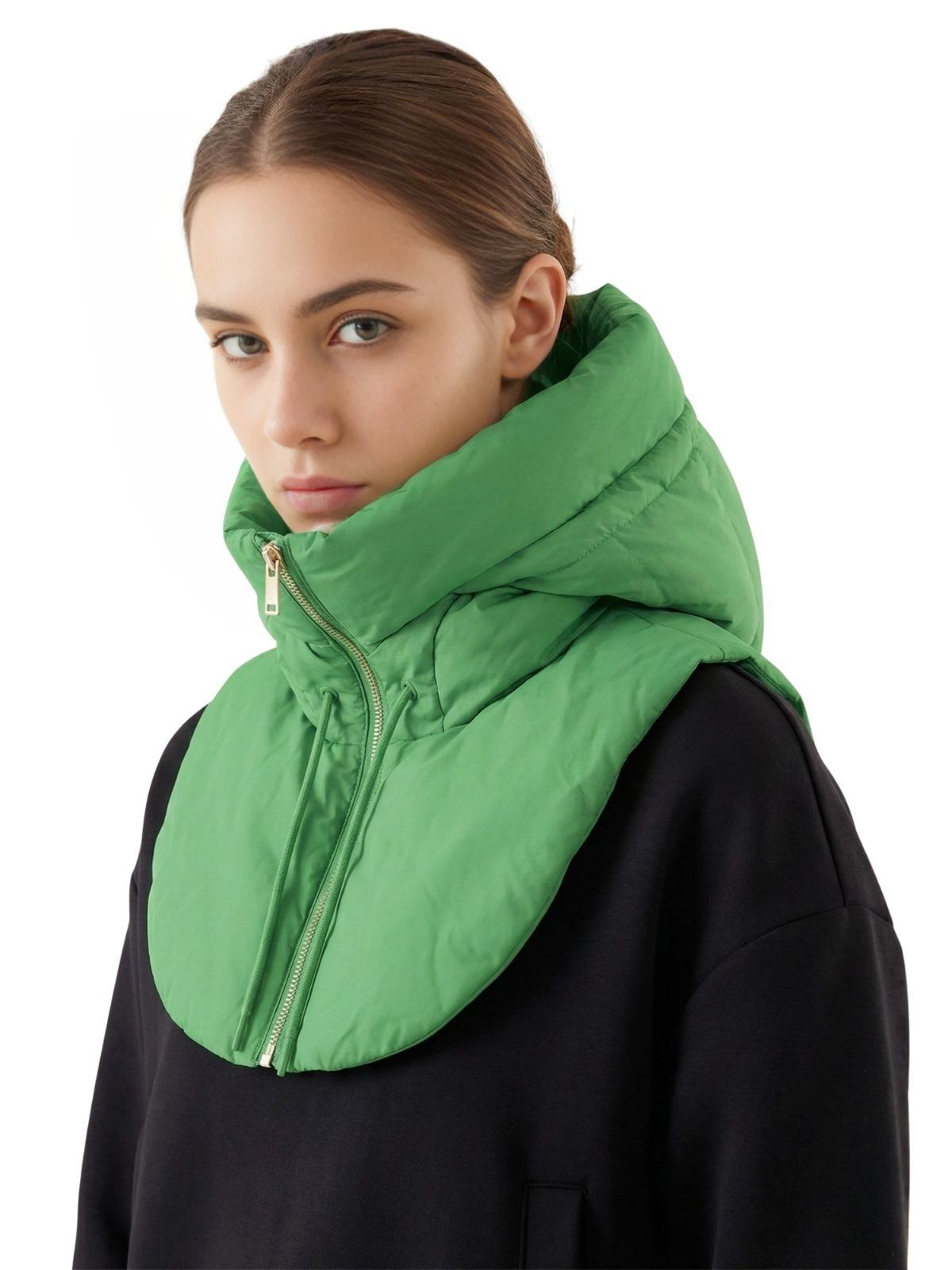 Puffer Hooded Fake Collar Neck Warmer