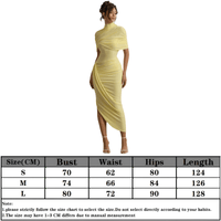 Thumbnail for Half Sleeve Women's Backless Ruched Maxi Dress Summer Slim High Waist Evening Club Party Long Dress, Dresses, Midi Dresses, Short Sleeves, Ankle Length Dresses, Yellow, White, Red, S, M, L, 4, 6, 8, 10, United States, USA, Canada, Australia, New Zealand, United Kingdom, UK, backless ruched maxi dress, open back ruched maxi dress, sexy backless ruched maxi dress, shopdrestiny.com