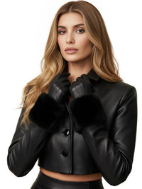 Thumbnail for High-End Women's Real-Fur Leather Gloves Touch Screen Natural Leather Sheepskin Driving Winter Warm Plush Thick Mink Fur