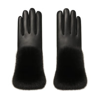 Thumbnail for High-End Women's Real-Fur Leather Gloves Touch Screen Natural Leather Sheepskin Driving Winter Warm Plush Thick Mink Fur