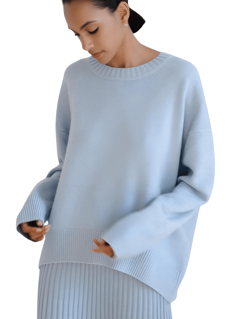 High Quality Casual Light Blue Women's Sweater