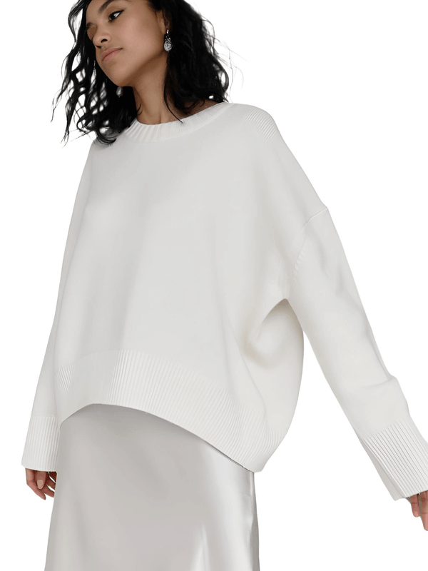 High Quality Casual Women's White Sweater