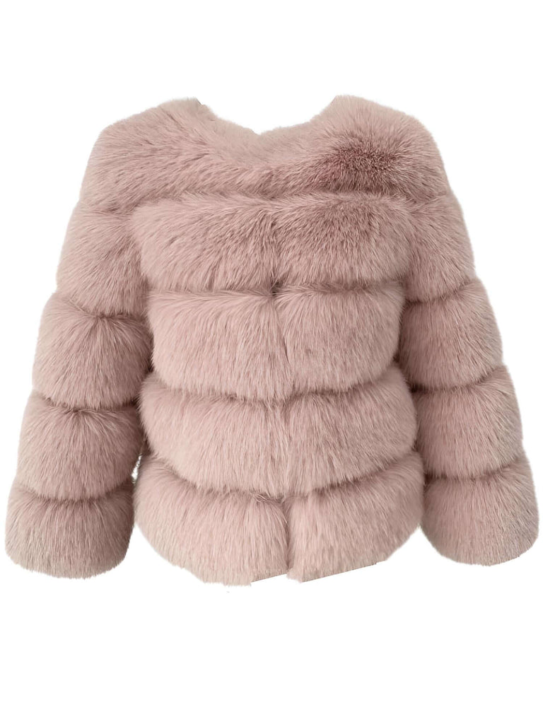 High Quality Faux Fox Pink Fur Coats For Women - High Winter Fashion!