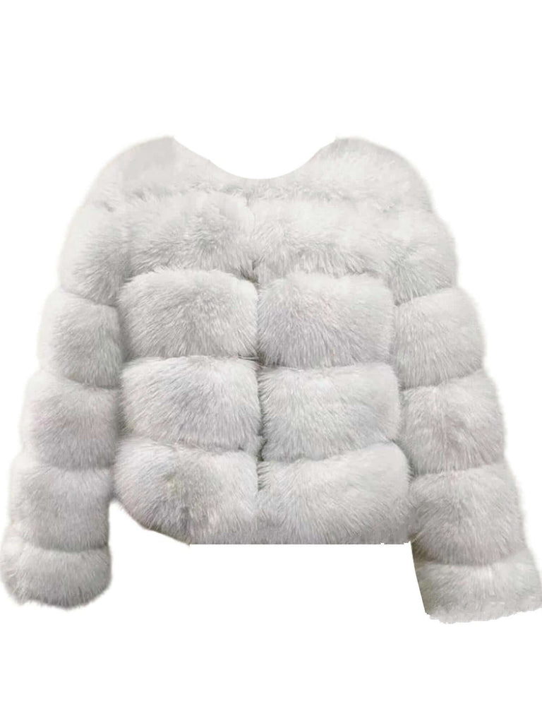 High Quality Faux White Fox Fur Coats For Women - High Winter Fashion!
