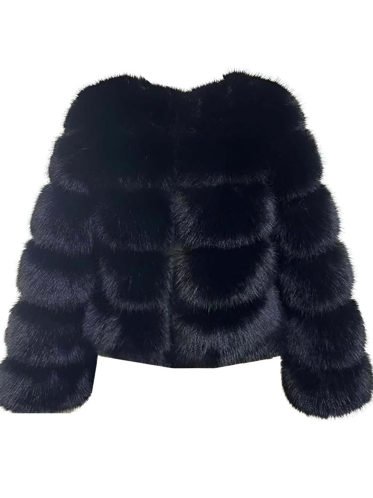 High Quality Faux Fox Black Fur Coats For Women - High Winter Fashion!