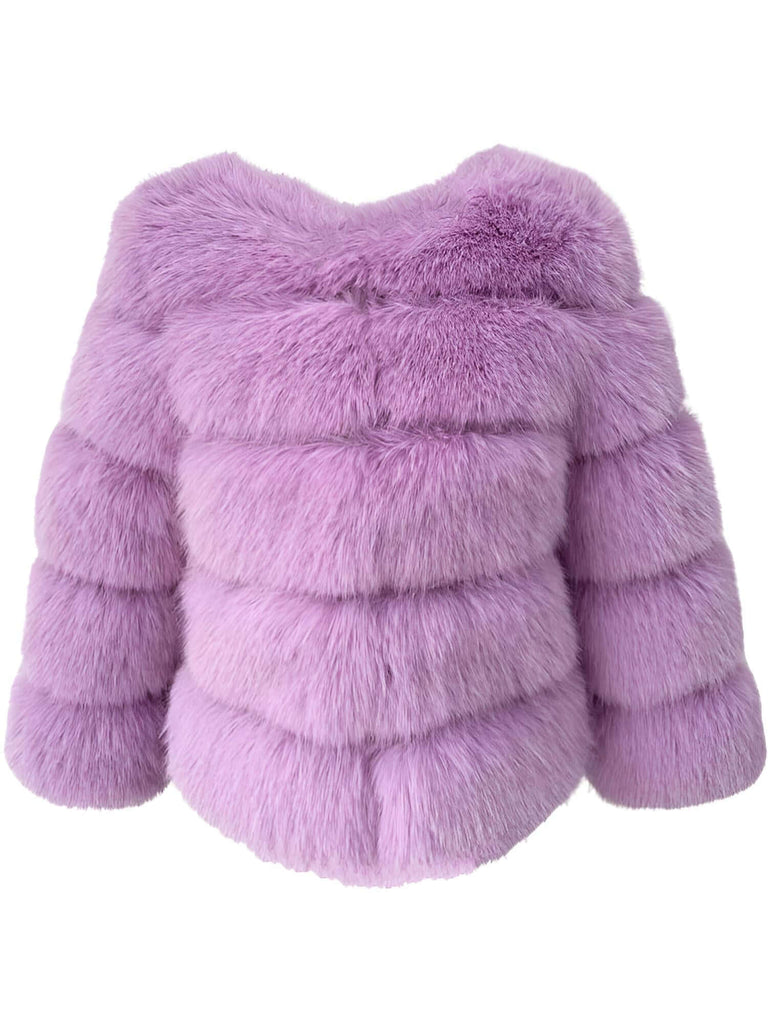 High Quality Faux Fox Purple Fur Coats For Women - High Winter Fashion!
