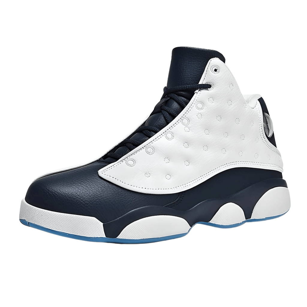 Dominate the court in style with these high top men's white and blue basketball shoes. Get free shipping and tax covered when you shop at Drestiny. Save up to 50%!