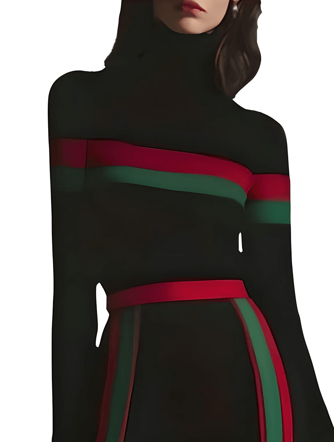 High Neck Black Sexy Slim Fit Top Long Sleeves Striped Split-Joint Shirt Casual Clothing, Drestiny, Shirts, Casual Shirts, Dress Shirts, Long Sleeves, S, M, L, XL, XXL, 2XL, Black, Red, Green, Turtlenecks, Gender_Women, United States, FR, United Kingdom, Australia, New Zealand, shopdrestiny.com