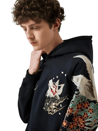 Thumbnail for High Quality Men's Embroidery Hoodie 100% Cotton Hooded Sweatshirts Autumn Long Sleeve Black Pullover Loose Tops, Drestiny, Hoodies, Jumpers, Sweatshirts, Pullovers, Long Sleeves, Black, United States, FR, United Kingdom, S, M, L, XL, XXL, 2XL, XXXL, 3XL, shopdrestiny.com