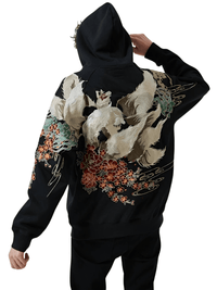 Thumbnail for High Quality Men's Embroidery Hoodie 100% Cotton Hooded Sweatshirts Autumn Long Sleeve Black Pullover Loose Tops, Drestiny, Hoodies, Jumpers, Sweatshirts, Pullovers, Long Sleeves, Black, United States, FR, United Kingdom, S, M, L, XL, XXL, 2XL, XXXL, 3XL, shopdrestiny.com