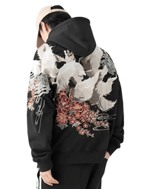 Thumbnail for High Quality Men's Embroidery Hoodie 100% Cotton Hooded Sweatshirts Autumn Long Sleeve Black Pullover Loose Tops, Drestiny, Hoodies, Jumpers, Sweatshirts, Pullovers, Long Sleeves, Black, United States, FR, United Kingdom, S, M, L, XL, XXL, 2XL, XXXL, 3XL, shopdrestiny.com