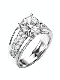 Thumbnail for High Quality Silver Plated Round CZ 4 Claw Ring -, Rings , Drestiny , 10, 6, 7, 8, 9, Australia, Canada, Gender_Women, New Zealand, Rings, Silver, United Kingdom, United States , Drestiny , www.shopdrestiny.com