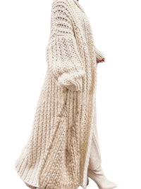 Thumbnail for Hollow Out Long Women's Cardigan Sweater Spring and Autumn Cardigan Coats Casual Solid Knitted Cardigan Loose Clothes Women Oversized Cardigan, Cardigans, Sweaters, Long Sleeves, Long Cardigans, Long Sweaters, Women's, S, M, L, XL, XXL, 2XL, 3XL, XXXL, White, Khaki, Black, Yellow, United States, Australia, United Kingdom, shopdrestiny.com