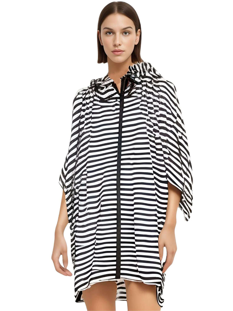Stay dry in style with the Hooded Raincoat Waterproof Poncho. Shop at Drestiny and enjoy free shipping, plus we'll cover the tax! Don't miss out on this limited time offer to save up to 50%. As seen on FOX, NBC, and CBS.