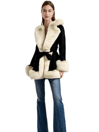 Thumbnail for Hooded Fur Coats For Women With Belt and Fur Lining Inside -, Coats , Drestiny , Australia, Beige, Black, Brown, Camel, Canada, Coats, Jackets, L, M, New Zealand, S, United Kingdom, United States, XL, XXL, XXXL , Drestiny , www.shopdrestiny.com