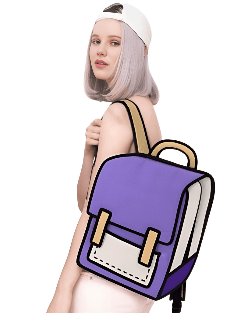 Jump Style Cartoon Purple Backpack