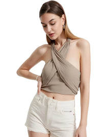 Thumbnail for Khaki Suits Women Sleeveless Halter Sexy Crop Tops Women's Streetwear Fashion Set High Waist Wide Leg Pants + Halter Top, Drestiny, Sets, Pant Sets, Casual Pants, Casual Shirts, Sleeveless, Crop Tops, XS, S, M, L, White, Grey, Orange, Khaki, United States, Canada, Australia, New Zealand, United Kingdom, women's streetwear sets, ladies streetwear outfits, street style sets for women, trendy streetwear women, matching streetwear sets women, co-ord streetwear women, urban fashion sets female, shopdrestiny.com