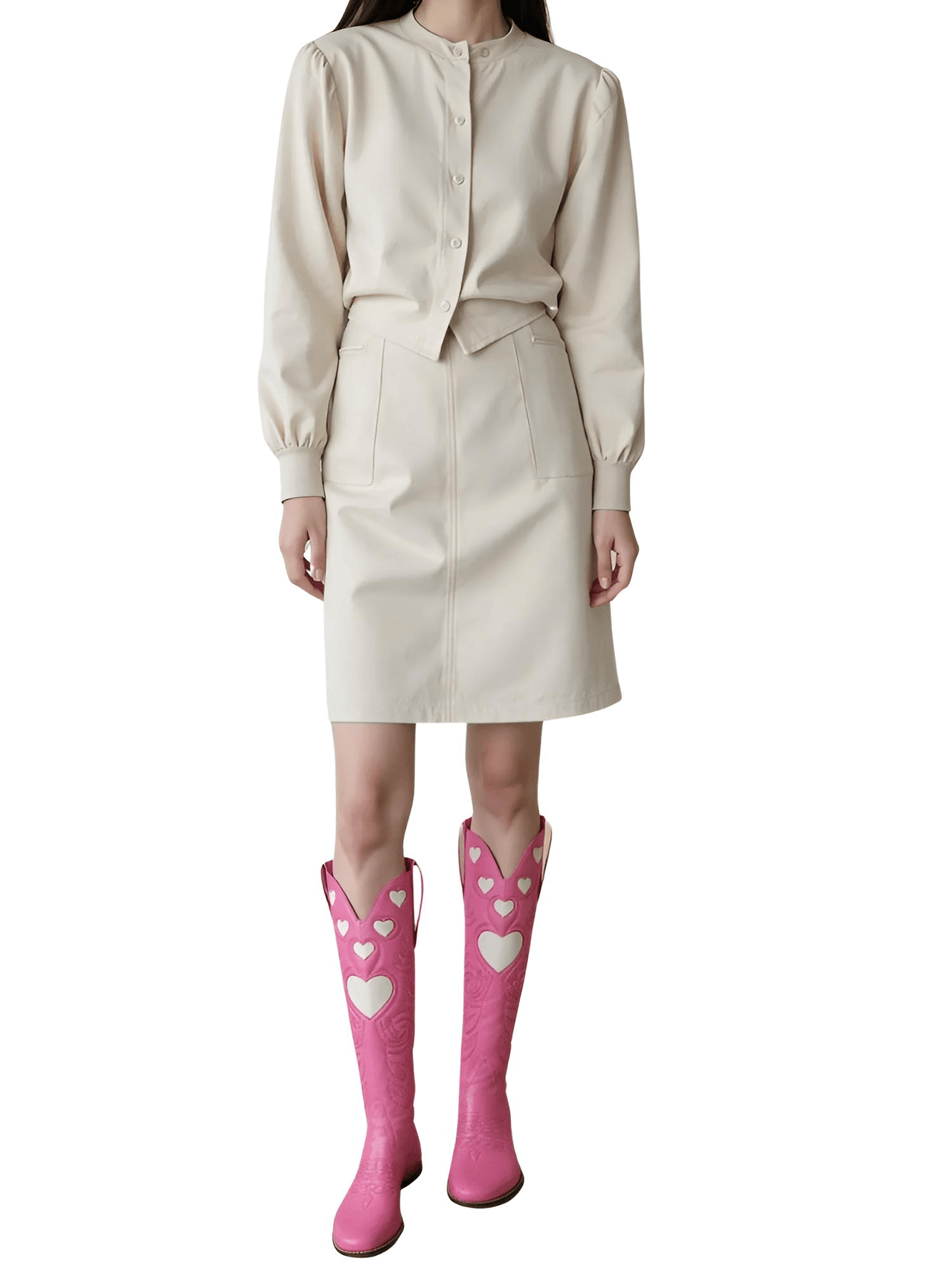 Knee High Heart Shape Cowboy Boots For Women - In 8 Colors! -, Boots , Drestiny , 10, 10.5, 7.5, 8.5, 9, 9.5, Australia, Beige, Black, Boots, Brown, FR, Pink, Purple, Red, Teal, United Kingdom, United States, White, Yellow , Drestiny , www.shopdrestiny.com