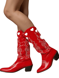 Thumbnail for Knee High Heart Shape Cowboy Boots For Women - In 8 Colors! -, Boots , Drestiny , 10, 10.5, 7.5, 8.5, 9, 9.5, Australia, Beige, Black, Boots, Brown, FR, Pink, Purple, Red, Teal, United Kingdom, United States, White, Yellow , Drestiny , www.shopdrestiny.com