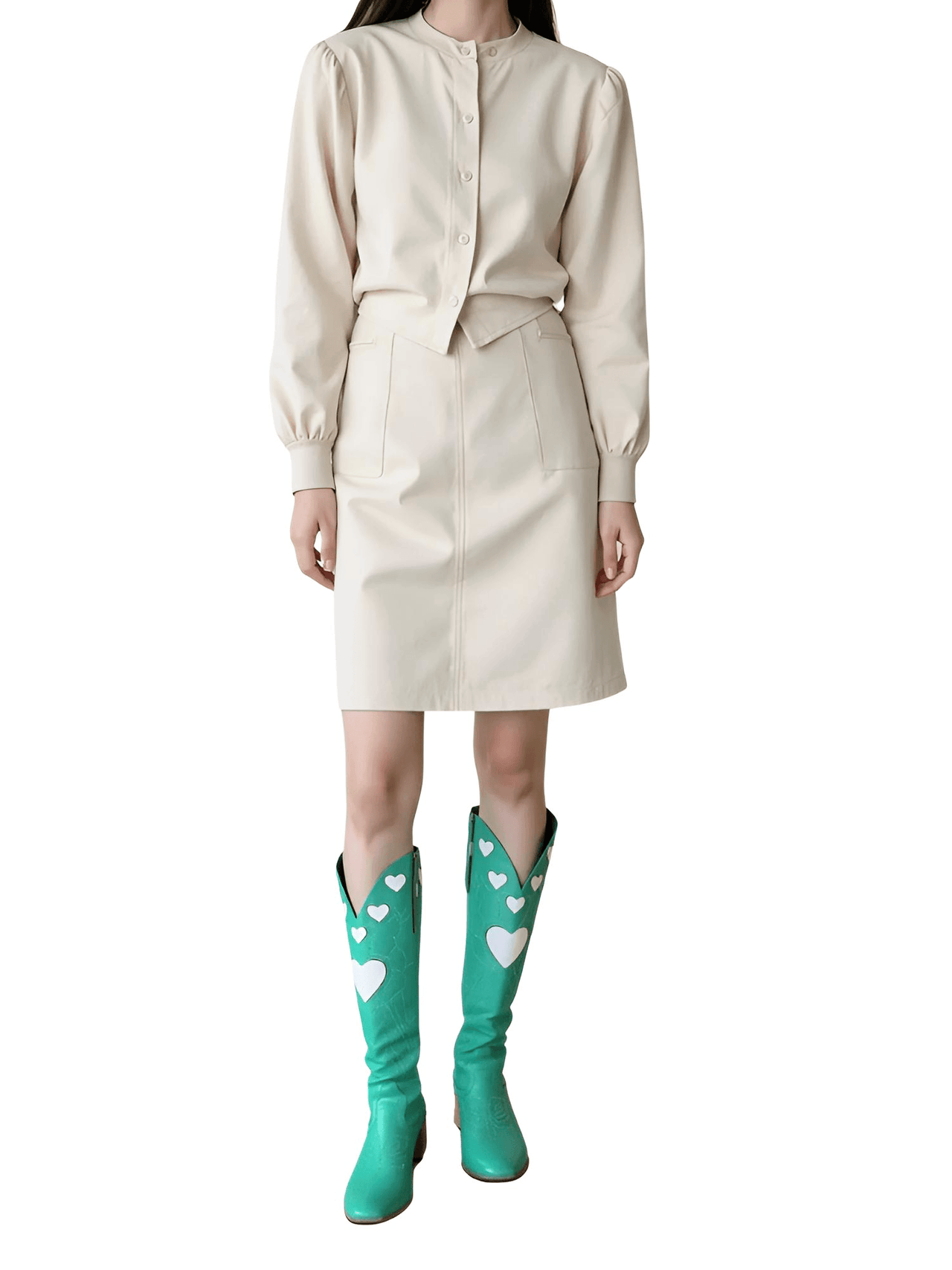 Knee High Heart Shape Cowboy Boots For Women - In 8 Colors! -, Boots , Drestiny , 10, 10.5, 7.5, 8.5, 9, 9.5, Australia, Beige, Black, Boots, Brown, FR, Pink, Purple, Red, Teal, United Kingdom, United States, White, Yellow , Drestiny , www.shopdrestiny.com