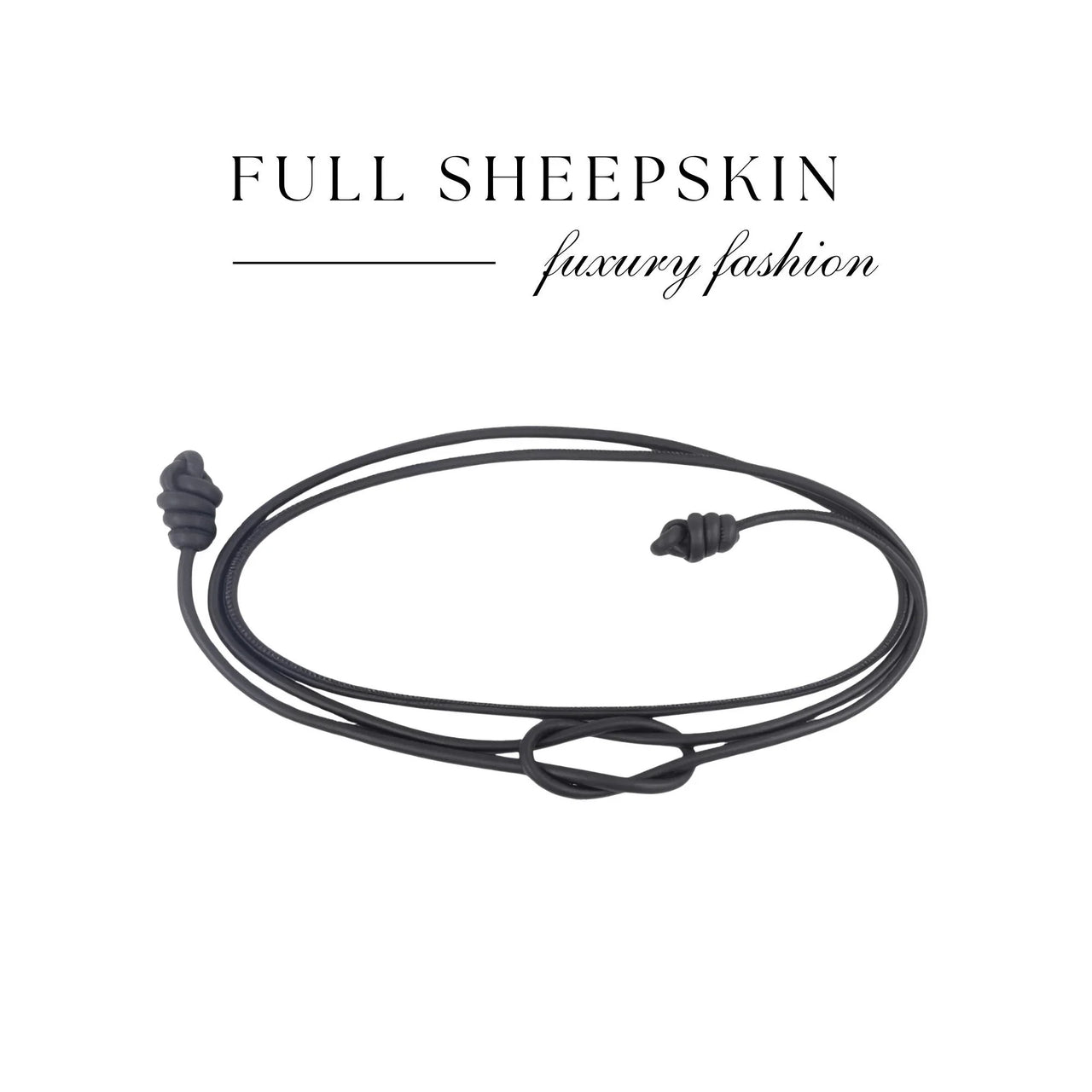 Knot Waist Rope Genuine Sheepskin Women's Leather Rope Belt