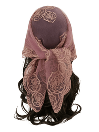 Thumbnail for Lace Square Bandana Scarves Style Rock Embroidery Floral Headband Net See Through Headscarf