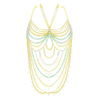 Thumbnail for Ladies Beaded Jewelry Top Hollow Out Top Body Jewelry Exaggerated Pearl Neck Bustier Fashion Bra Women Club Rave