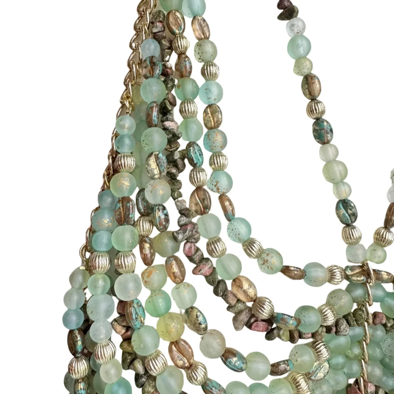 Ladies Beaded Jewelry Top Hollow Out Top Body Jewelry Exaggerated Pearl Neck Bustier Fashion Bra Women Club Rave