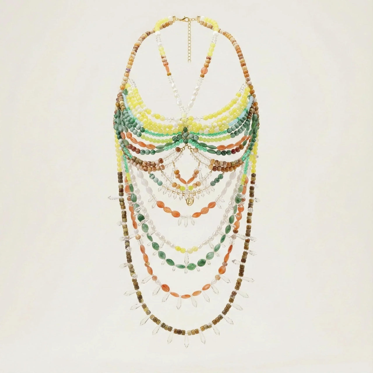 Ladies Beaded Jewelry Top Hollow Out Top Body Jewelry Exaggerated Pearl Neck Bustier Fashion Bra Women Club Rave