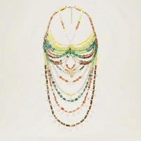 Thumbnail for Ladies Beaded Jewelry Top Hollow Out Top Body Jewelry Exaggerated Pearl Neck Bustier Fashion Bra Women Club Rave