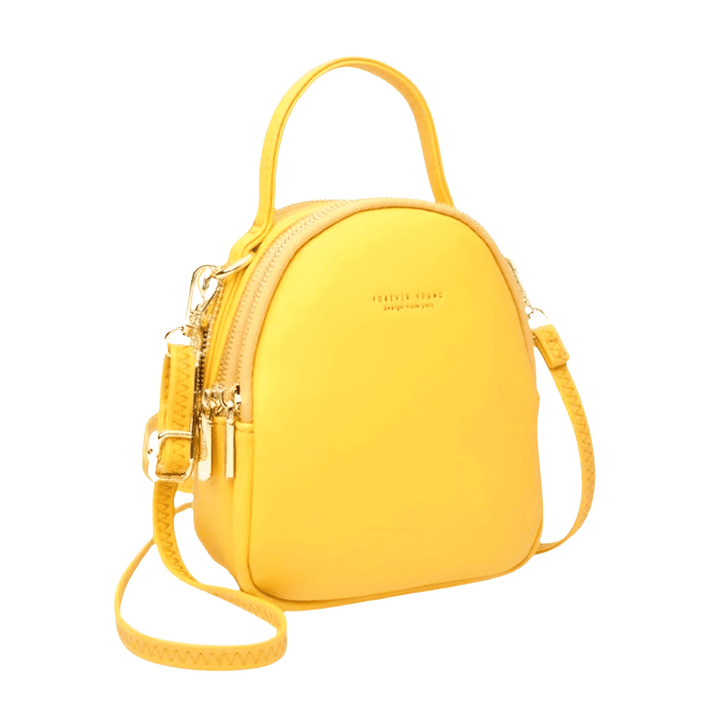 Get a chic yellow leather mini backpack with gold details at Drestiny. Enjoy free shipping and tax covered. Save up to 50%!
